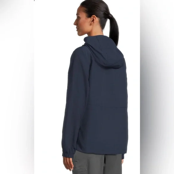 L.L. Bean Women’s Mountain Classic Full Zip Dark Blue Windbreaker L EUC Outdoors - Picture 2 of 10